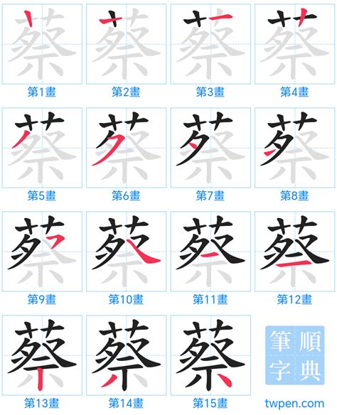 蔡比劃|蔡的筆順 國字「蔡」筆畫